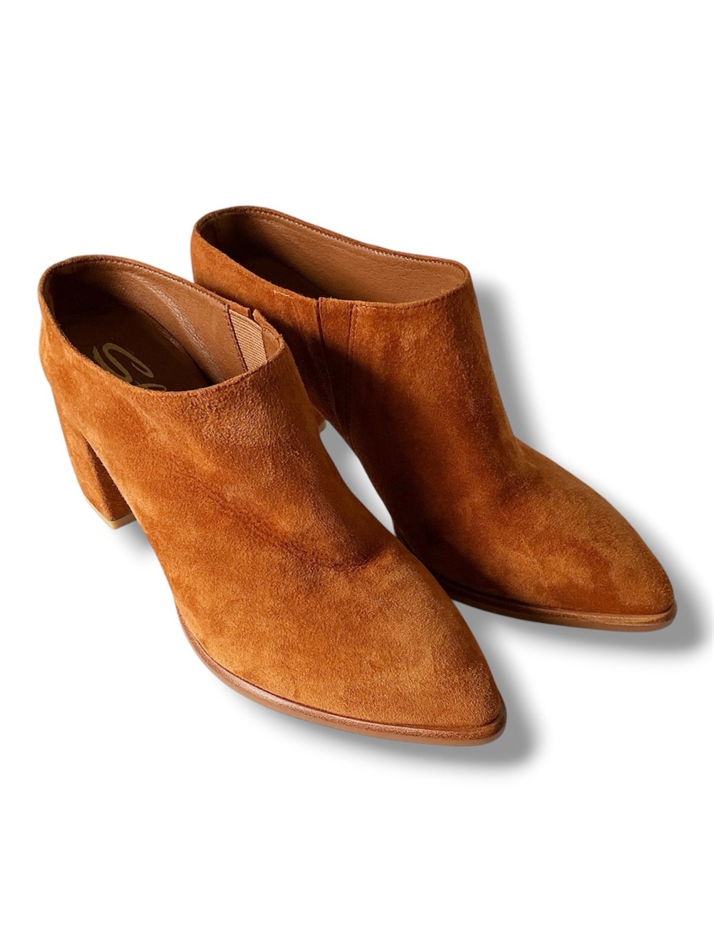 Sbicca Morrow Whiskey Suede Leather Pointed-Toe Mules Size 8 NEW